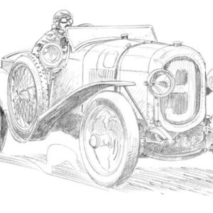 Dessin Le Mans 1923 - Reproduction 50x70 cm