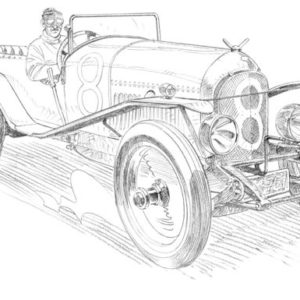 Dessin Le Mans 1924 - Reproduction 50x70 cm
