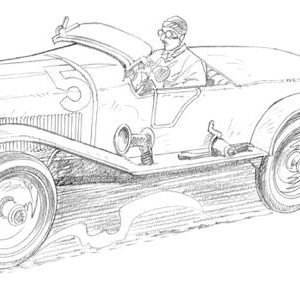Dessin Le Mans 1925 - Reproduction 30x40 cm