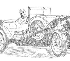 Dessin Le Mans 1927 - Reproduction 30x40 cm