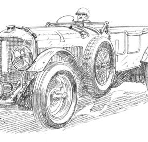 Dessin Le Mans 1929 - Reproduction 50x70 cm
