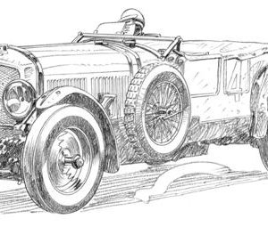 Dessin Le Mans 1930 - Reproduction 40x50 cm