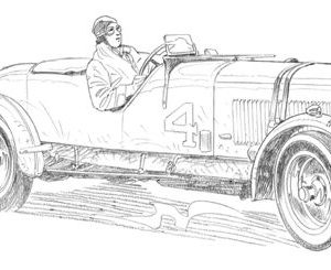 Dessin Le Mans 1935 - Reproduction 40x50 cm