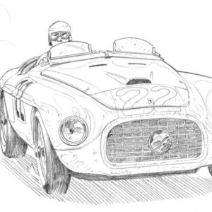 Dessin Le Mans 1949 - Reproduction 50x70 cm