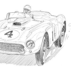Dessin Le Mans 1954 - Reproduction 40x50 cm