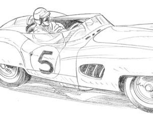 Dessin Le Mans 1959 - Reproduction 40x50 cm