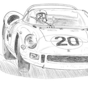 Dessin Le Mans 1964 - Reproduction 50x70 cm