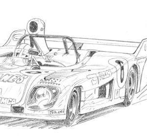 Dessin Le Mans 1974 (2) - Dessin original A4