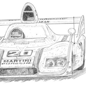 Dessin Le Mans 1976 - Reproduction 40x50 cm