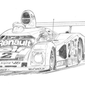 Dessin Le Mans 1978 - Reproduction 30x40 cm