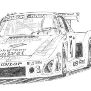 Dessin Le Mans 1979 - Reproduction 40x50 cm
