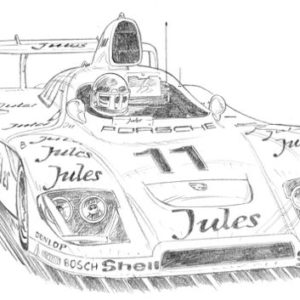 Dessin Le Mans 1981 - Reproduction 30x40 cm