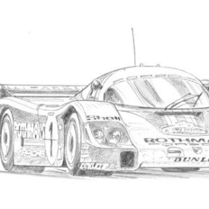 Dessin Le Mans 1982 - Reproduction 40x50 cm