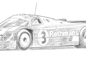 Dessin Le Mans 1983 - Reproduction 50x70 cm