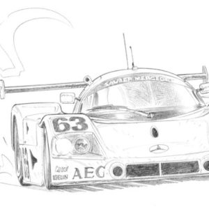 Dessin Le Mans 1989 - Reproduction 50x70 cm