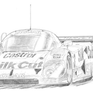 Dessin Le Mans 1990 - Reproduction 50x70 cm