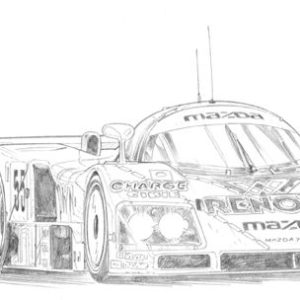 Dessin Le Mans 1991 - Reproduction 30x40 cm