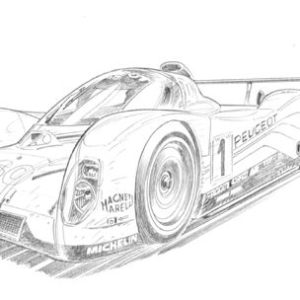 Dessin Le Mans 1992 - Reproduction 40x50 cm