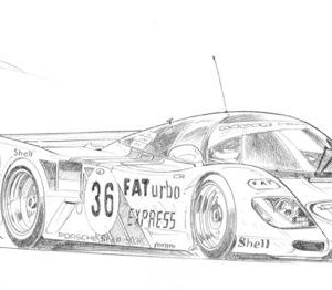 Dessin Le Mans 1994 - Reproduction 50x70 cm
