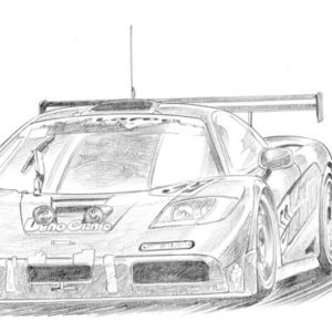 Dessin Le Mans 1995 - Reproduction 40x50 cm