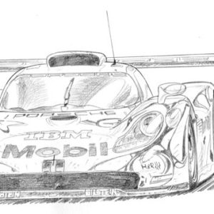Dessin Le Mans 1998 - Reproduction 30x40 cm