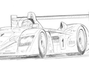 Dessin Le Mans 2002 - Reproduction 40x50 cm
