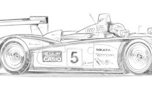 Dessin Le Mans 2004 - Reproduction 30x40 cm