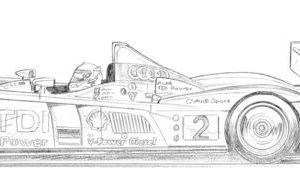 Dessin Le Mans 2008 - Reproduction 40x50 cm