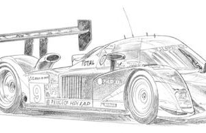 Dessin Le Mans 2009 - Reproduction 30x40 cm