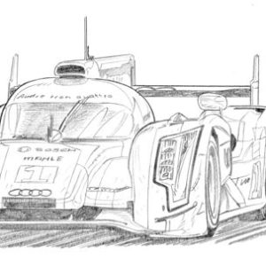 Dessin Le Mans 2012 - Reproduction 40x50 cm