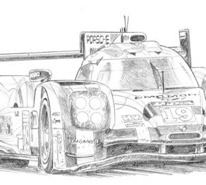 Dessin Le Mans 2015 - Reproduction 30x40 cm