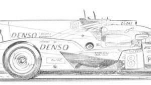 Dessin Le Mans 2018 - Reproduction 30x40 cm